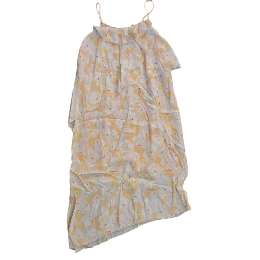 Nordstrom Lewit Spencer Impala Floral Ruffle Tiered Midi Dress Yellow NWTSize 10